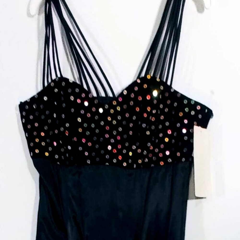 New All that Jazz Formal Dress Size 9/10 Black Juniors Women's   Sequin Strappy
